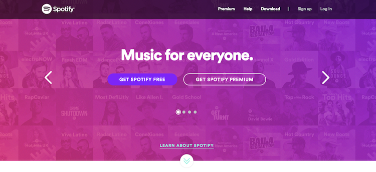 Spotify are a good example of bold colour: